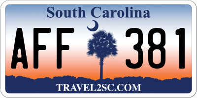 SC license plate AFF381