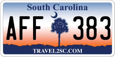 SC license plate AFF383