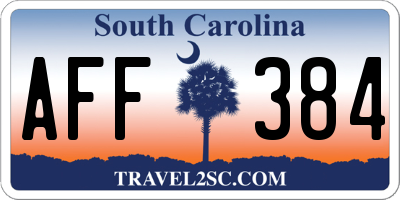 SC license plate AFF384