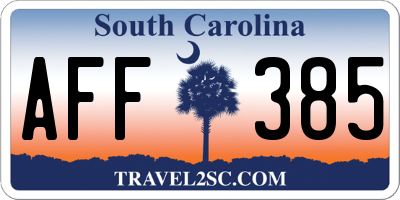 SC license plate AFF385