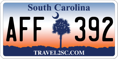 SC license plate AFF392