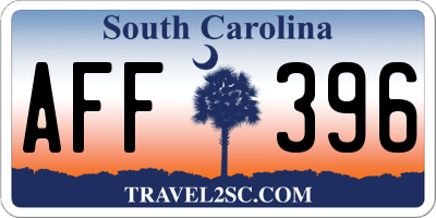 SC license plate AFF396