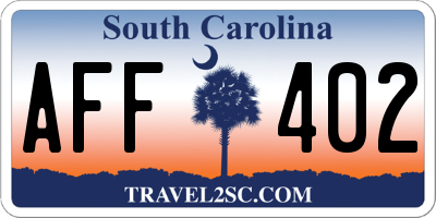 SC license plate AFF402
