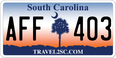 SC license plate AFF403