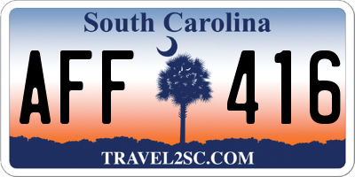 SC license plate AFF416