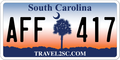 SC license plate AFF417