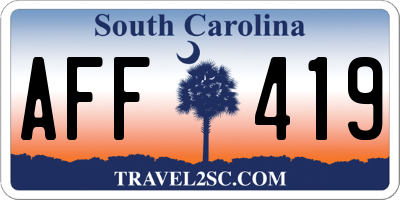 SC license plate AFF419