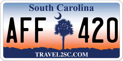 SC license plate AFF420