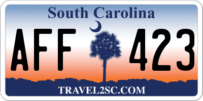 SC license plate AFF423