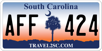 SC license plate AFF424
