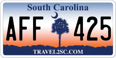 SC license plate AFF425