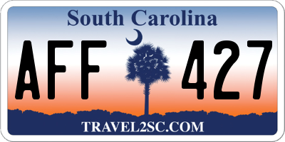SC license plate AFF427