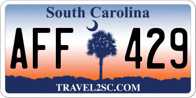 SC license plate AFF429