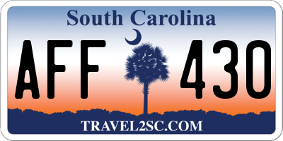 SC license plate AFF430