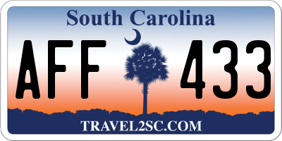 SC license plate AFF433