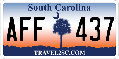 SC license plate AFF437