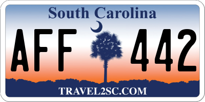 SC license plate AFF442