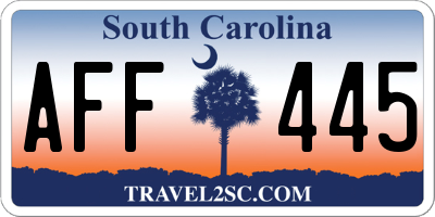SC license plate AFF445
