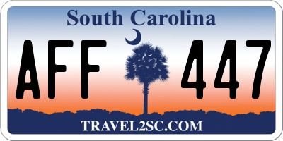 SC license plate AFF447
