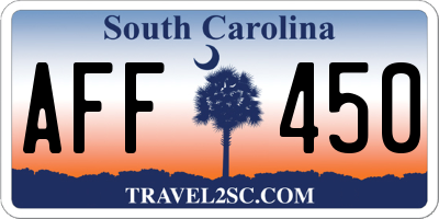 SC license plate AFF450