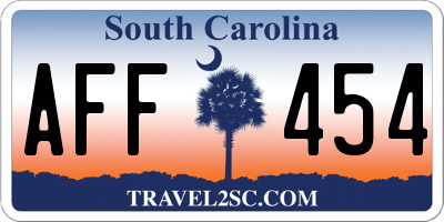 SC license plate AFF454