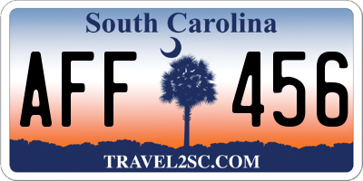 SC license plate AFF456