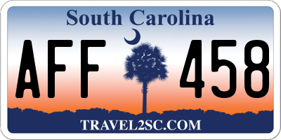 SC license plate AFF458