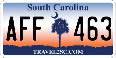 SC license plate AFF463