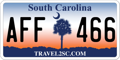 SC license plate AFF466