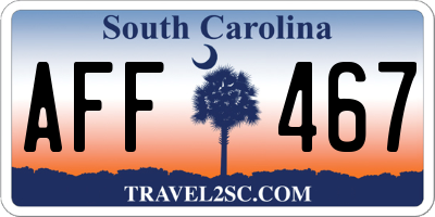 SC license plate AFF467