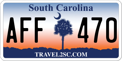 SC license plate AFF470