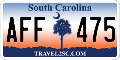 SC license plate AFF475