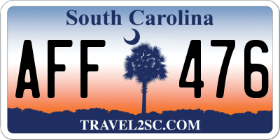 SC license plate AFF476