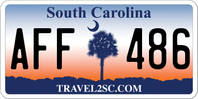 SC license plate AFF486