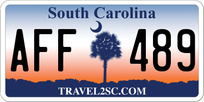 SC license plate AFF489