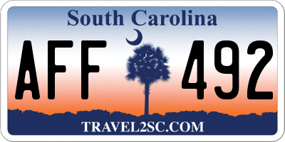 SC license plate AFF492