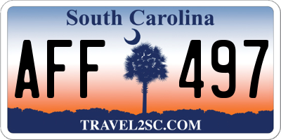 SC license plate AFF497