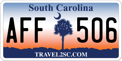 SC license plate AFF506