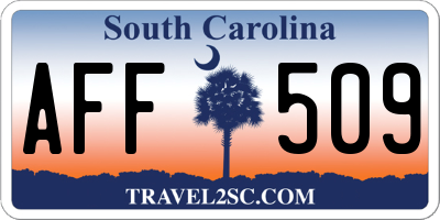 SC license plate AFF509