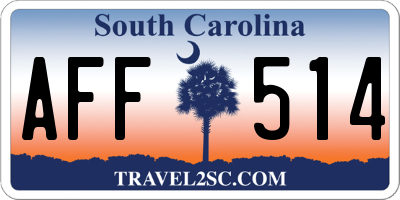 SC license plate AFF514