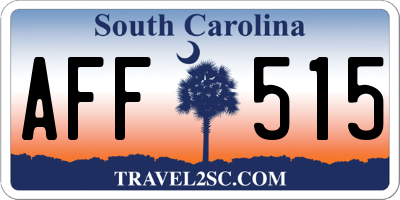 SC license plate AFF515