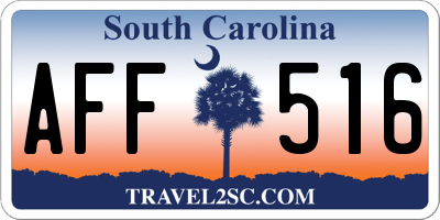 SC license plate AFF516