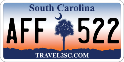 SC license plate AFF522