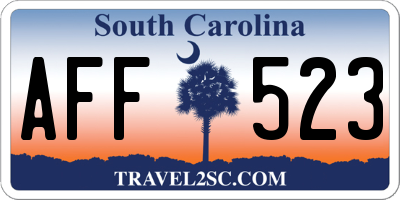 SC license plate AFF523