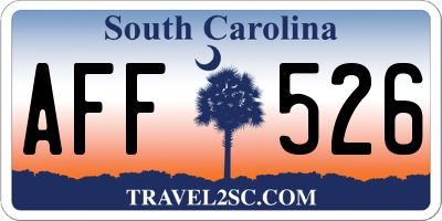 SC license plate AFF526