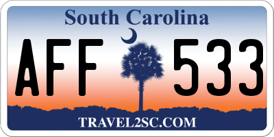 SC license plate AFF533