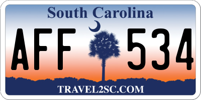 SC license plate AFF534