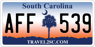 SC license plate AFF539