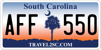 SC license plate AFF550