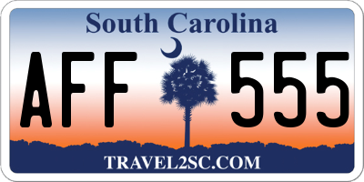 SC license plate AFF555